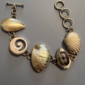 Charles Albert Multi-Shell Sterling Silver Link Bracelet